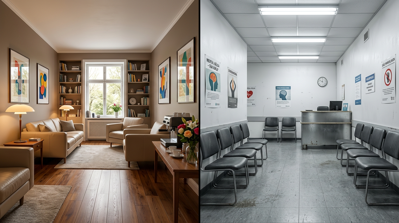 Privat psykiatri vs en offentlig